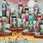 Village Life - Original by artist Rozanne Bell - Wyecliffe Galleries