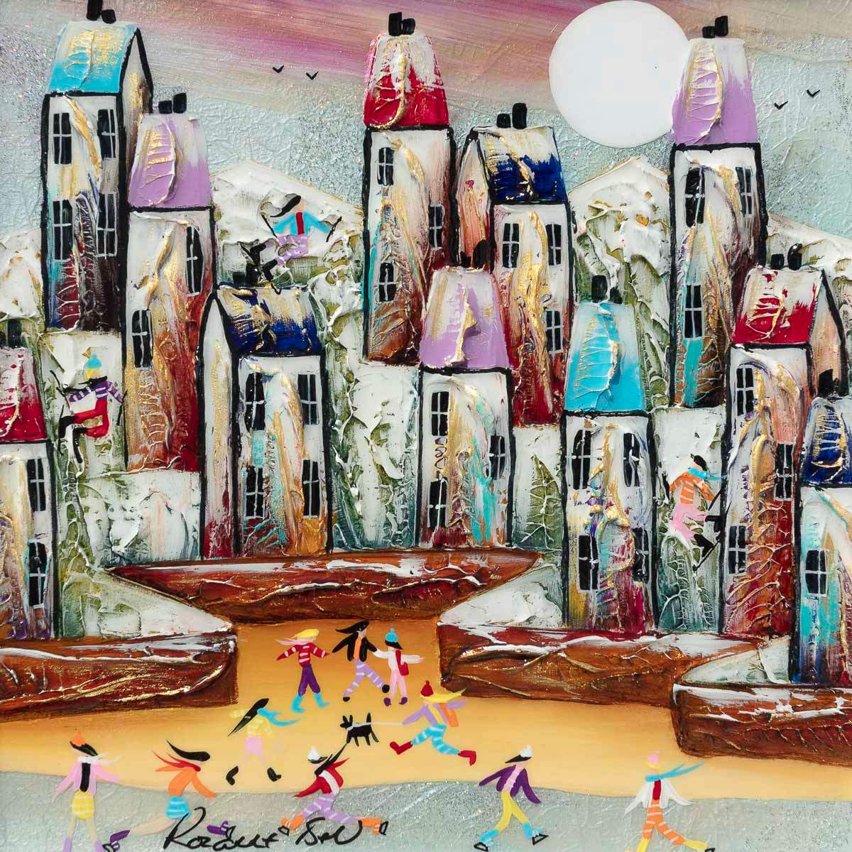 Village Life - Original by artist Rozanne Bell - Wyecliffe Galleries