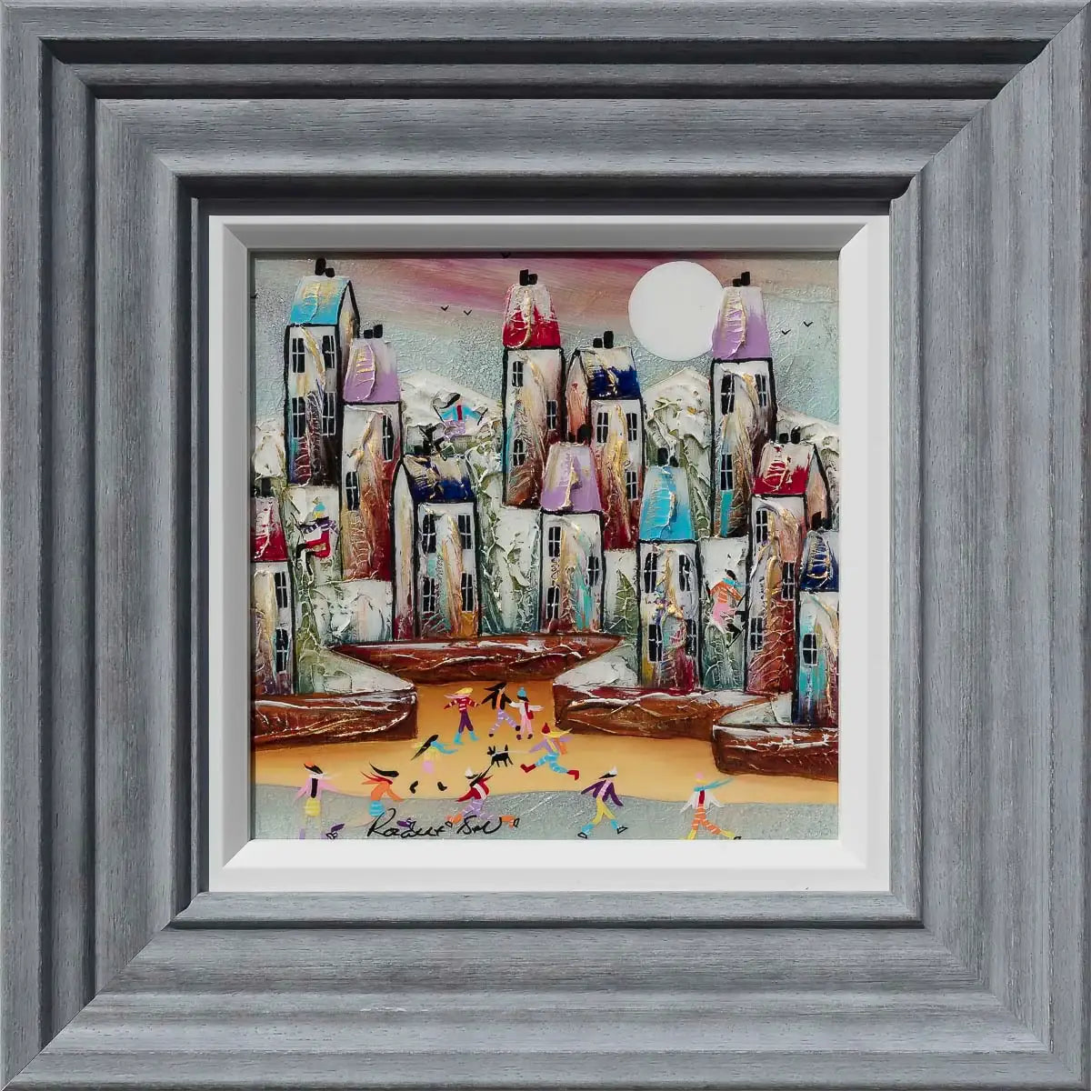Village Life - Original by artist Rozanne Bell - Wyecliffe Galleries