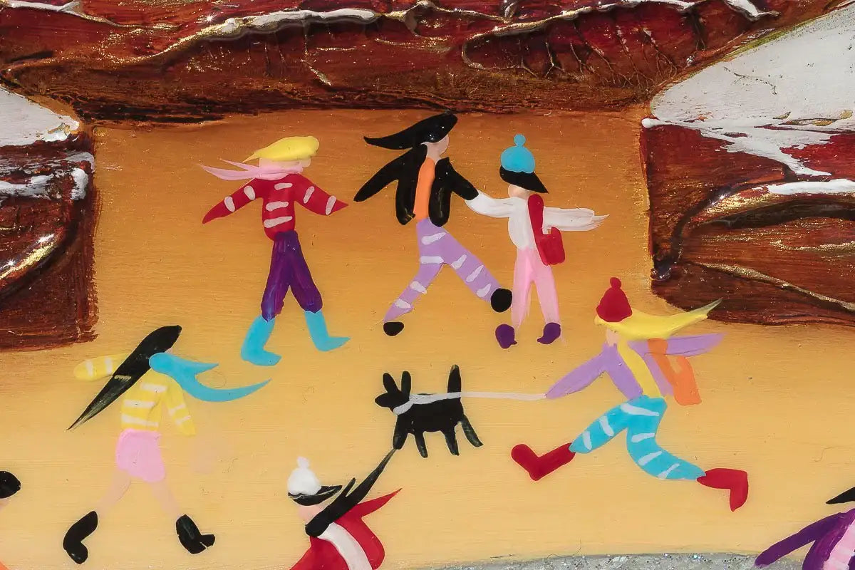 Village Life - Original by artist Rozanne Bell - Wyecliffe Galleries