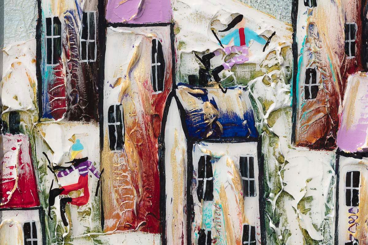 Village Life - Original by artist Rozanne Bell - Wyecliffe Galleries