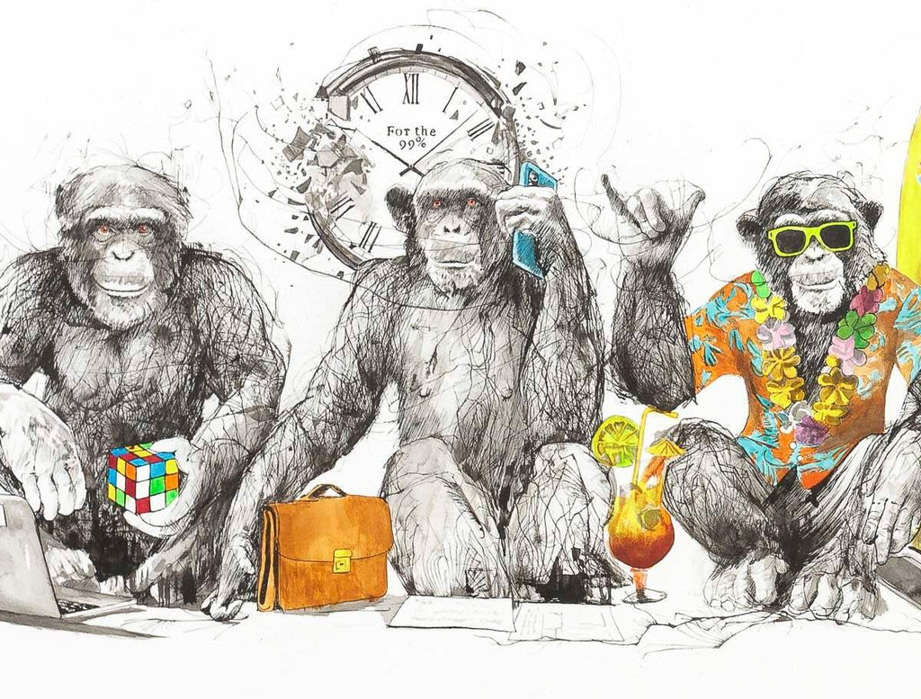 Monkey Business - Original - SOLD by artist Scott Tetlow - Wyecliffe Galleries