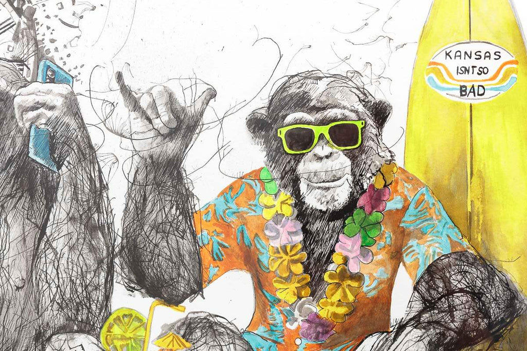 Monkey Business - Original - SOLD by artist Scott Tetlow - Wyecliffe Galleries