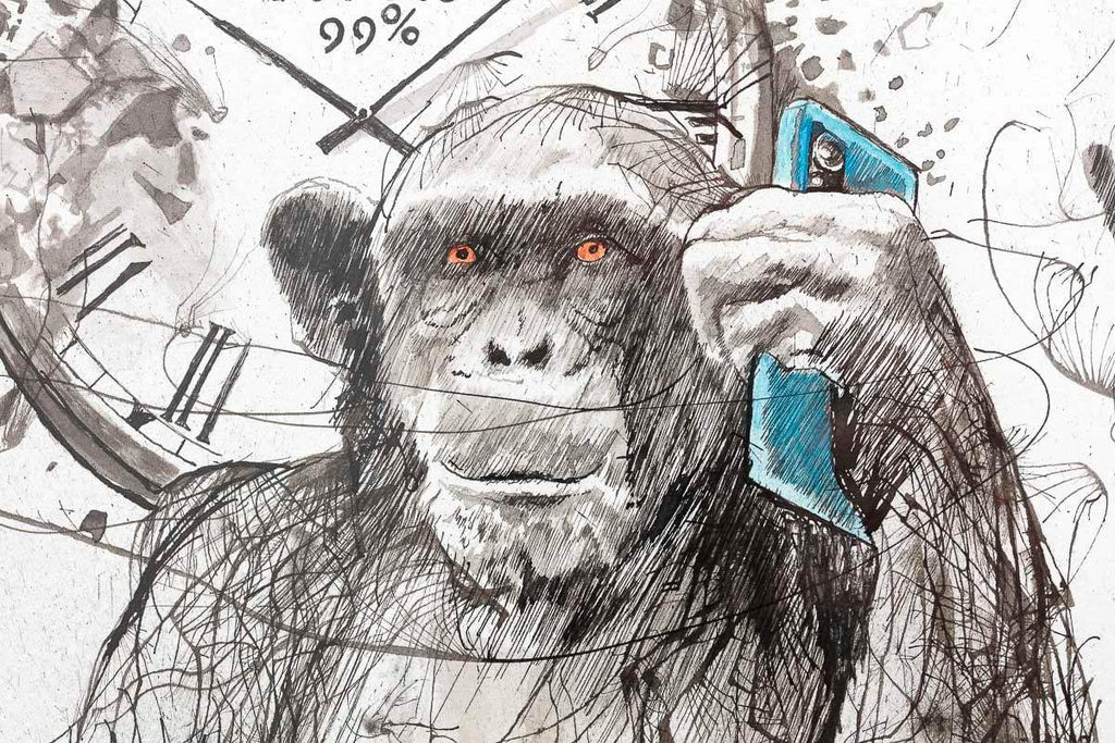 Monkey Business - Original - SOLD by artist Scott Tetlow - Wyecliffe Galleries