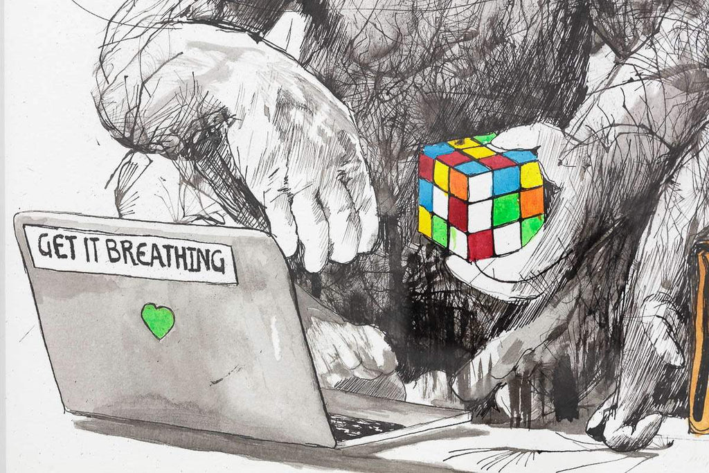 Monkey Business - Original - SOLD by artist Scott Tetlow - Wyecliffe Galleries