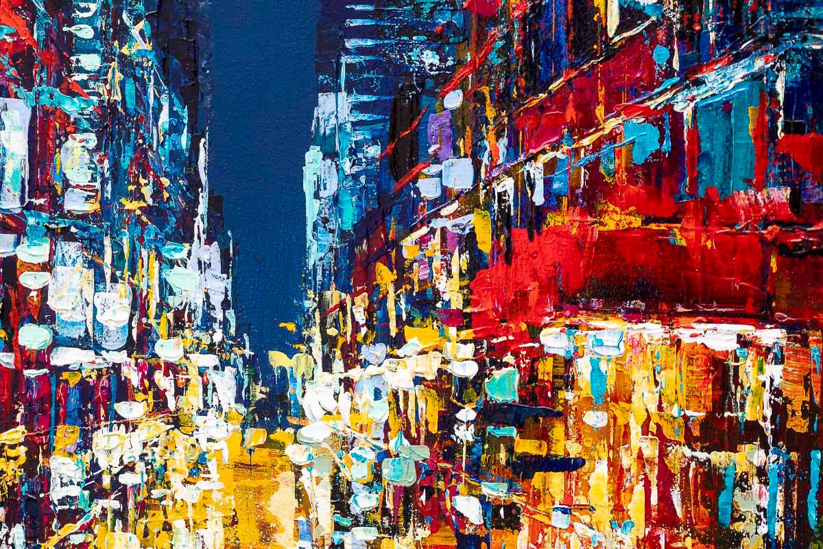 Bright Lights In The City - Original - SOLD by artist Simon Wright - Wyecliffe Galleries