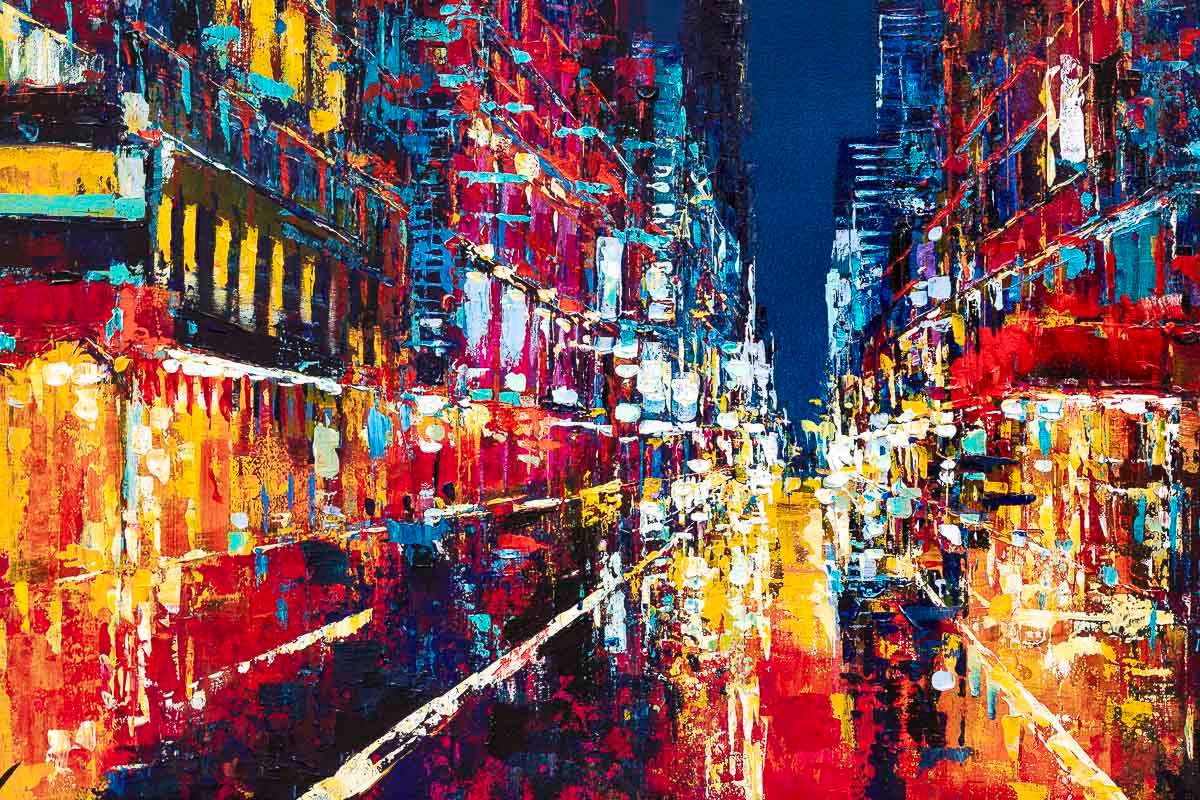 Bright Lights In The City - Original - SOLD by artist Simon Wright - Wyecliffe Galleries