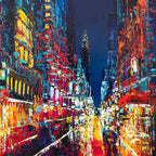 Bright Lights In The City - Original - SOLD by artist Simon Wright - Wyecliffe Galleries