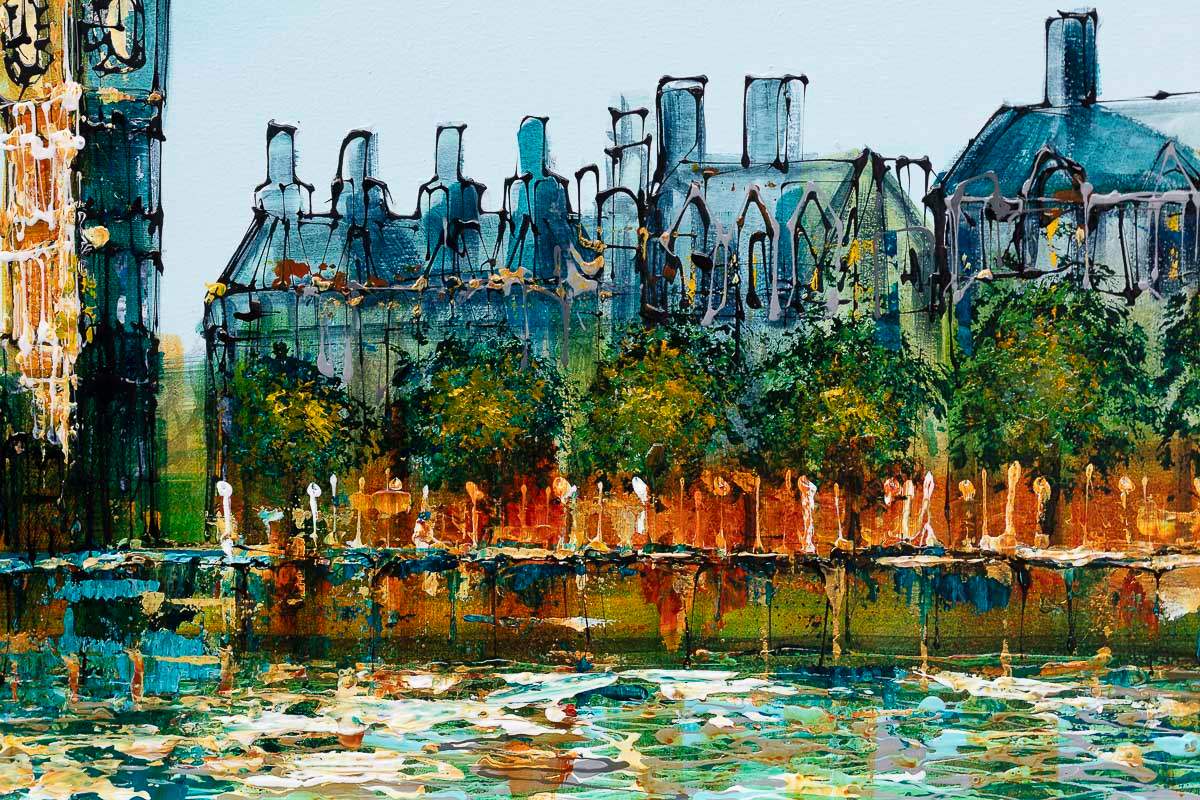 Day In London - Original - SOLD by artist Simon Wright - Wyecliffe Galleries