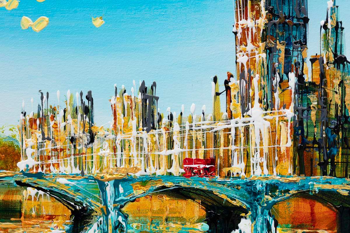 Day In London - Original - SOLD by artist Simon Wright - Wyecliffe Galleries