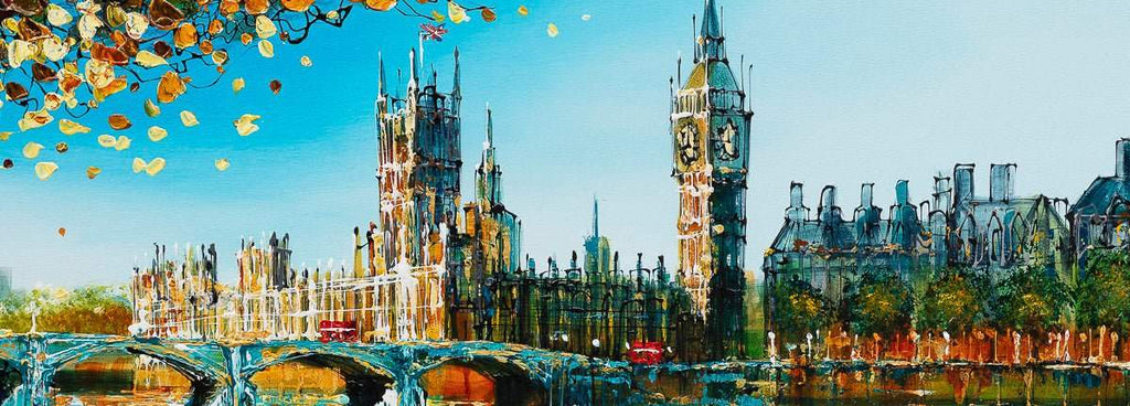 Day In London - Original - SOLD by artist Simon Wright - Wyecliffe Galleries