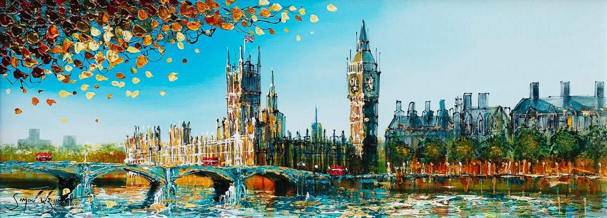 Day In London - Original - SOLD by artist Simon Wright - Wyecliffe Galleries