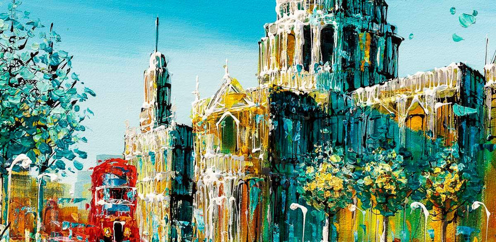 Evening Glow Over St Paul's - Original - SOLD by artist Simon Wright - Wyecliffe Galleries