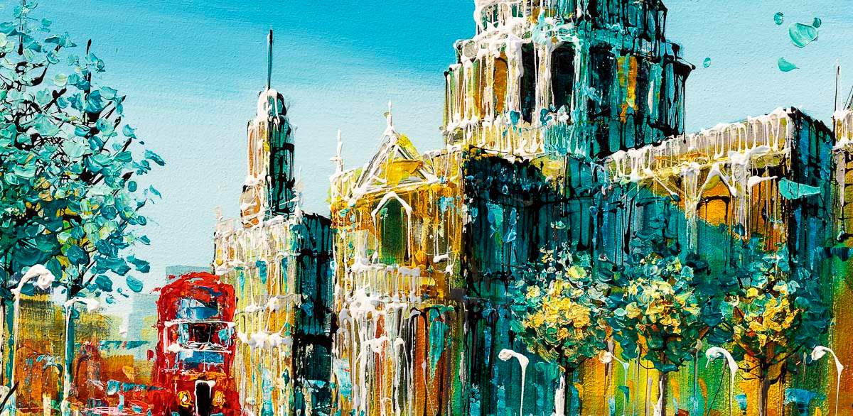 Evening Glow Over St Paul's - Original - SOLD by artist Simon Wright - Wyecliffe Galleries