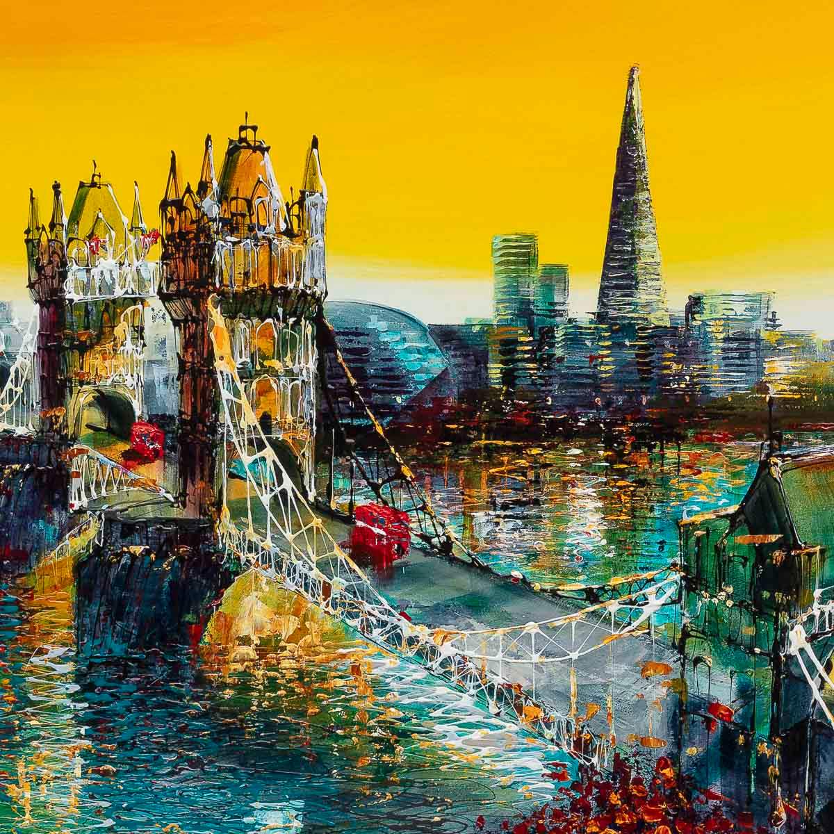 Glow Over London - Original - SOLD by artist Simon Wright - Wyecliffe Galleries