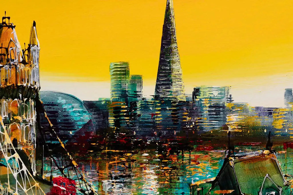 Glow Over London - Original - SOLD by artist Simon Wright - Wyecliffe Galleries