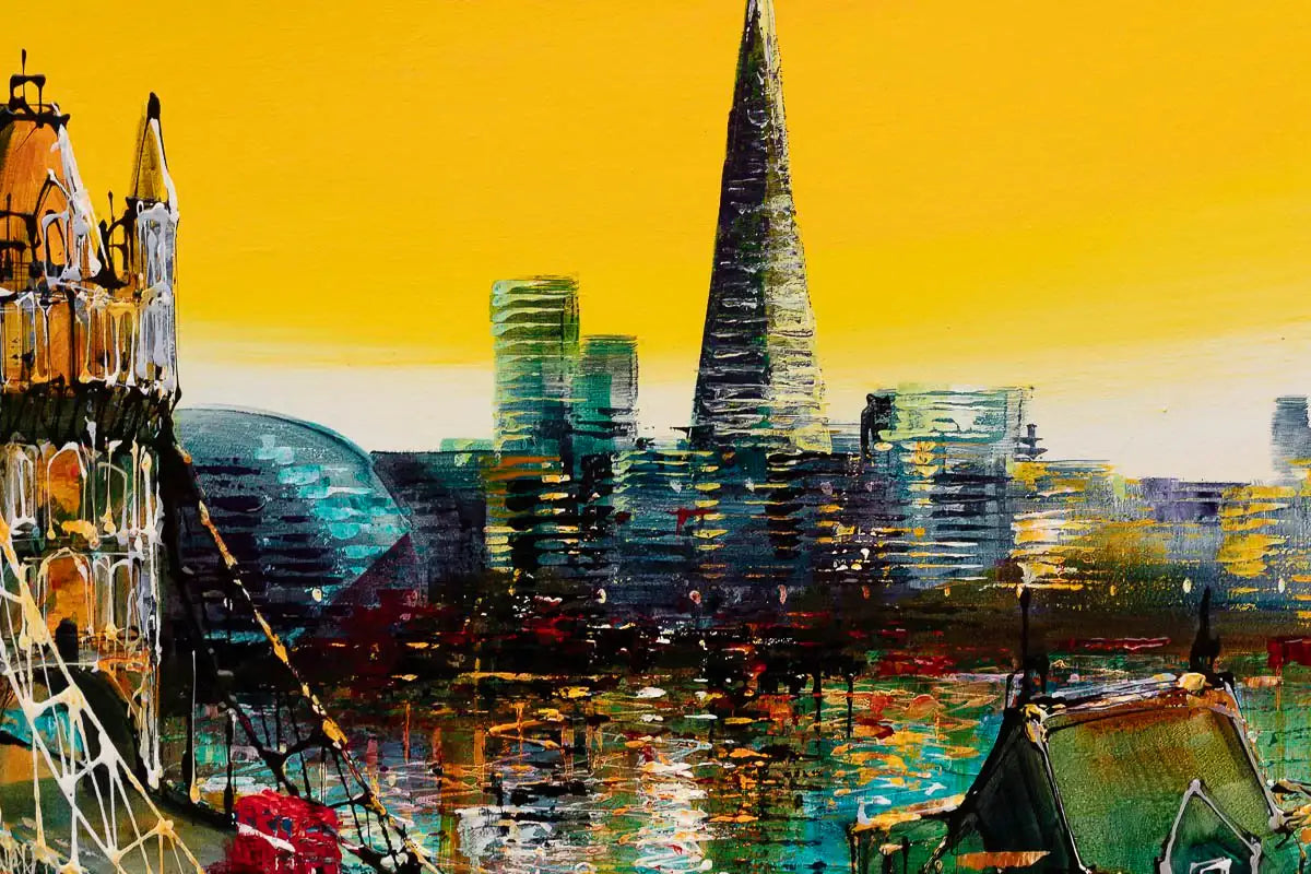 Glow Over London - Original - SOLD by artist Simon Wright - Wyecliffe Galleries