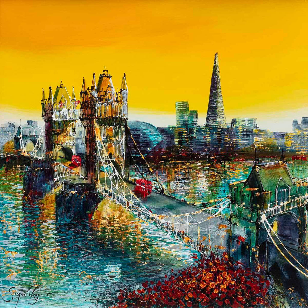 Glow Over London - Original - SOLD by artist Simon Wright - Wyecliffe Galleries