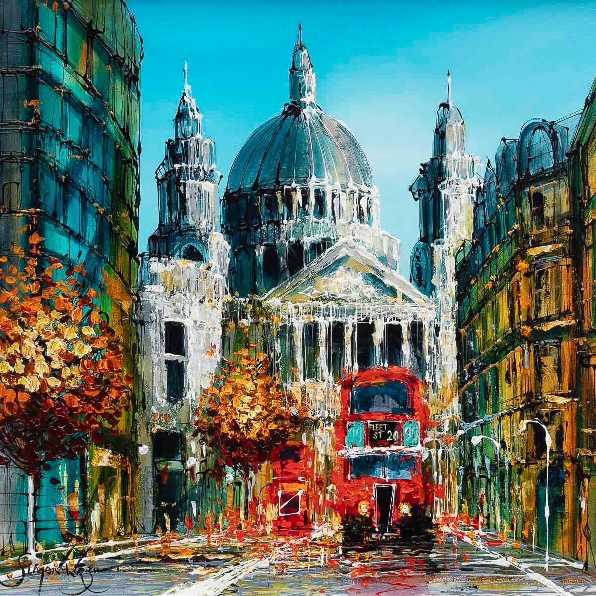 Street View - Original - SOLD by artist Simon Wright - Wyecliffe Galleries