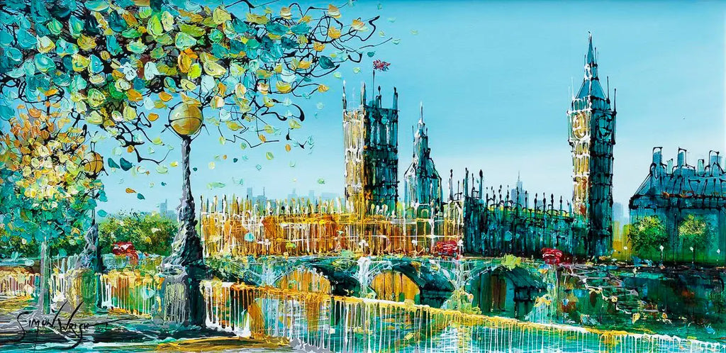 Thames Glow - Original - SOLD by artist Simon Wright - Wyecliffe Galleries