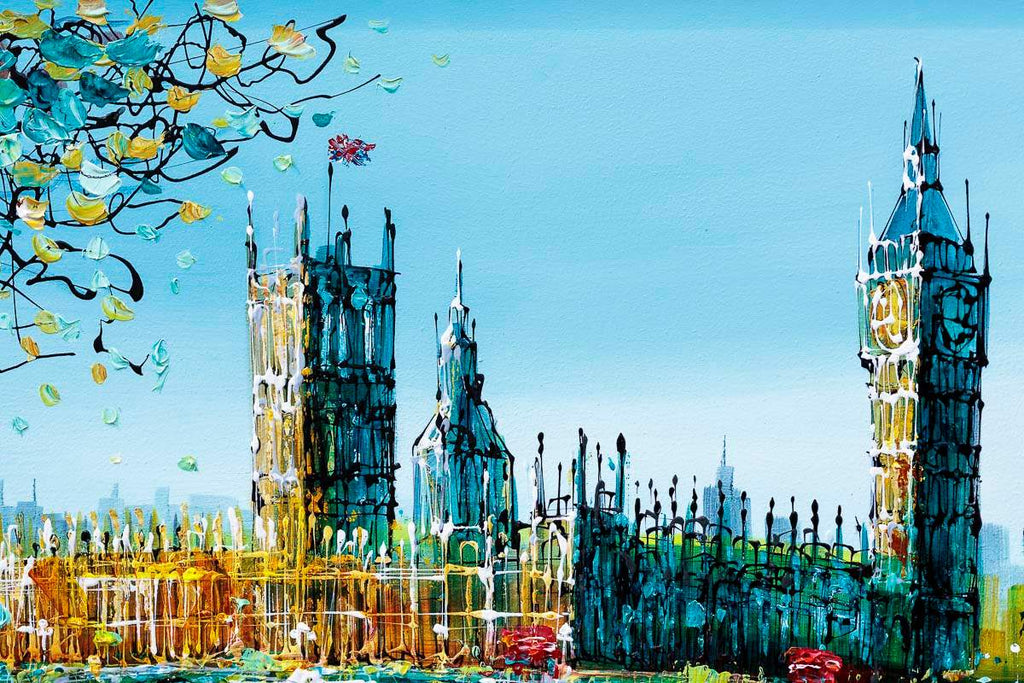 Thames Glow - Original - SOLD by artist Simon Wright - Wyecliffe Galleries