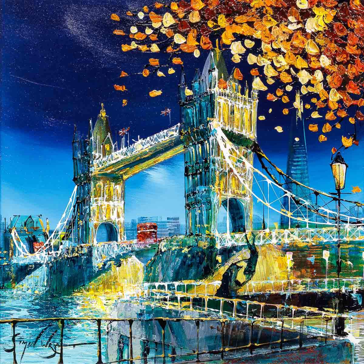 Tower Bridge In Autumn - Original - SOLD by artist Simon Wright - Wyecliffe Galleries