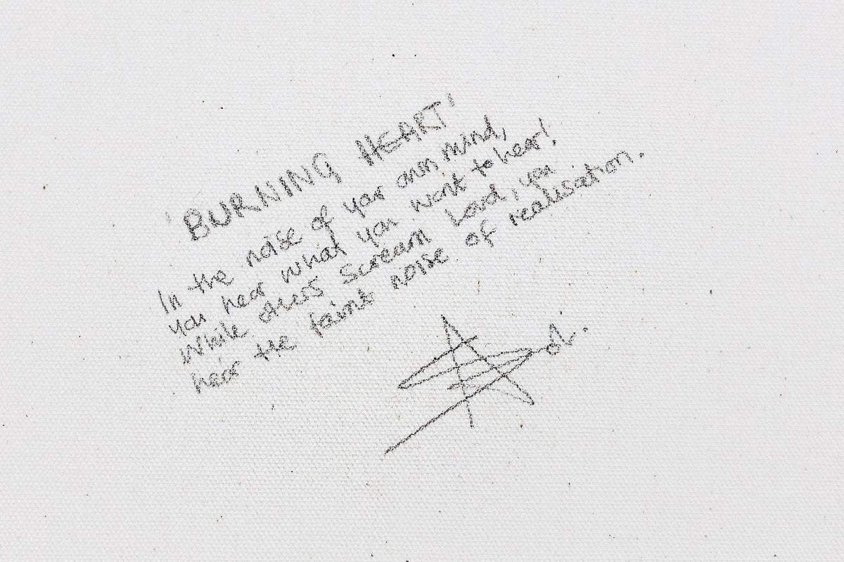 Burning Heart - Original - SOLD by artist Sophia Alvis of Lee - Wyecliffe Galleries