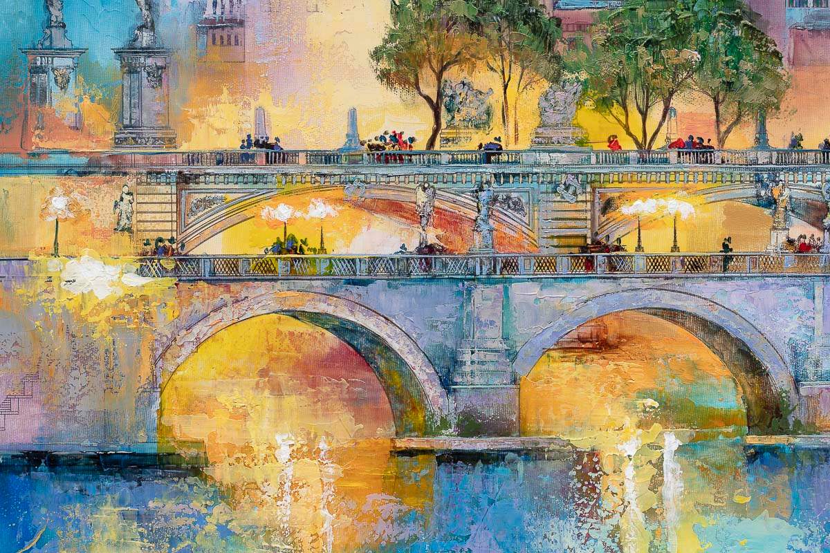 Colours of The City - Original - SOLD by artist Veronika Benoni - Wyecliffe Galleries