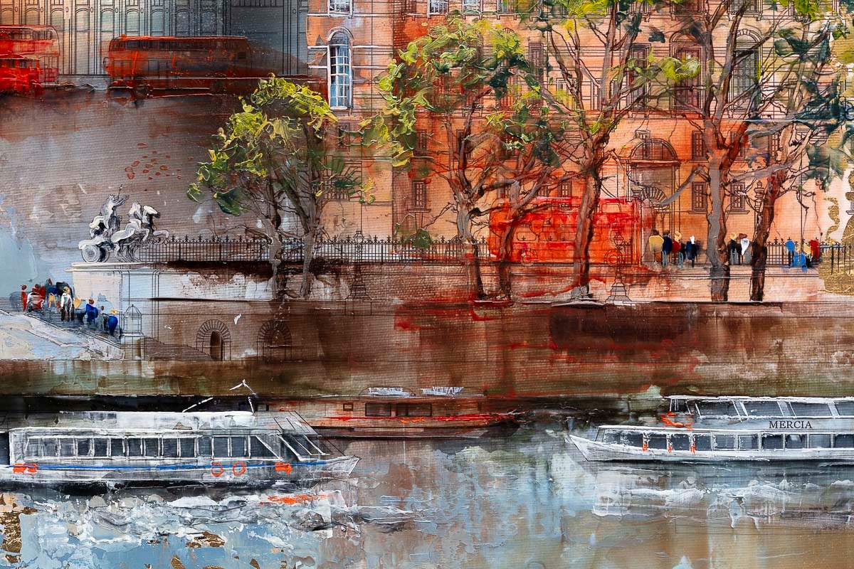 London Riverside - Original SOLD OUT by artist Veronika Benoni - Wyecliffe Galleries