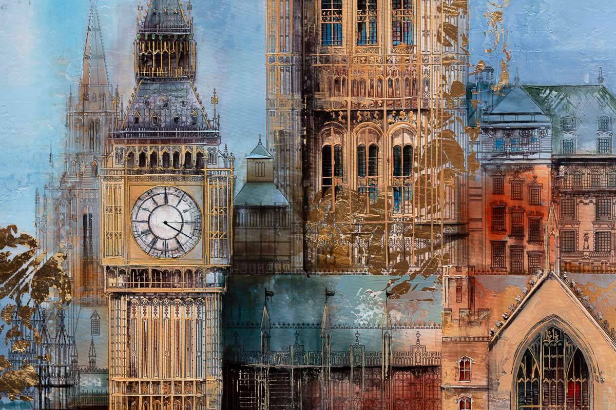 London Riverside - Original SOLD OUT by artist Veronika Benoni - Wyecliffe Galleries