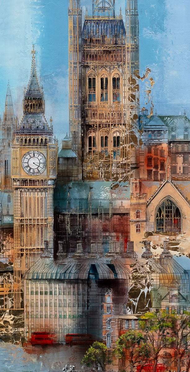London Riverside - Original SOLD OUT by artist Veronika Benoni - Wyecliffe Galleries