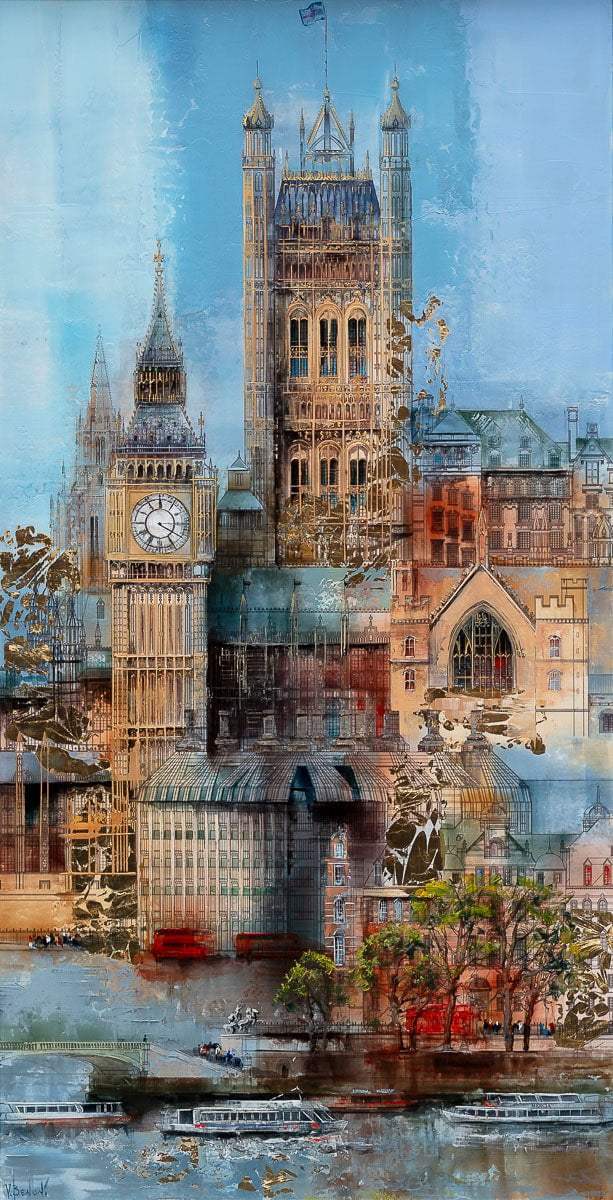 London Riverside - Original SOLD OUT by artist Veronika Benoni - Wyecliffe Galleries