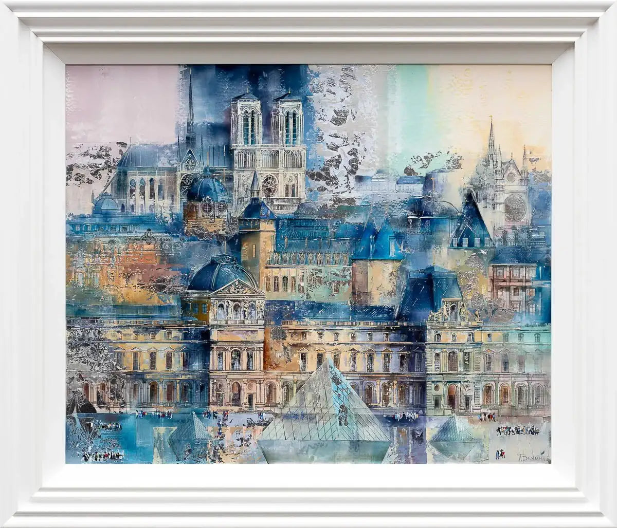 Parisian Blues - Original by artist Veronika Benoni - Wyecliffe Galleries