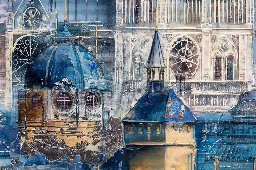 Parisian Blues - Original by artist Veronika Benoni - Wyecliffe Galleries
