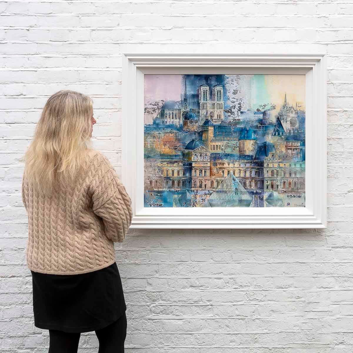 Parisian Blues Veronika Benoni Framed