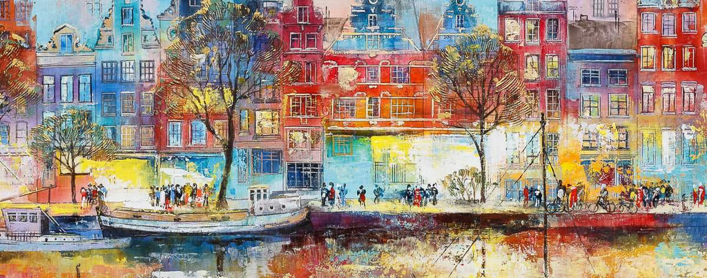 Strolling In Amsterdam - Original - SOLD by artist Veronika Benoni - Wyecliffe Galleries