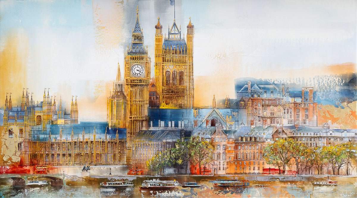 Tranquil London - Original - SOLD by artist Veronika Benoni - Wyecliffe Galleries