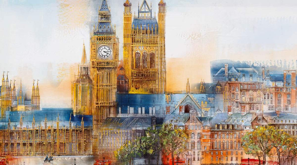 Tranquil London - Original - SOLD by artist Veronika Benoni - Wyecliffe Galleries