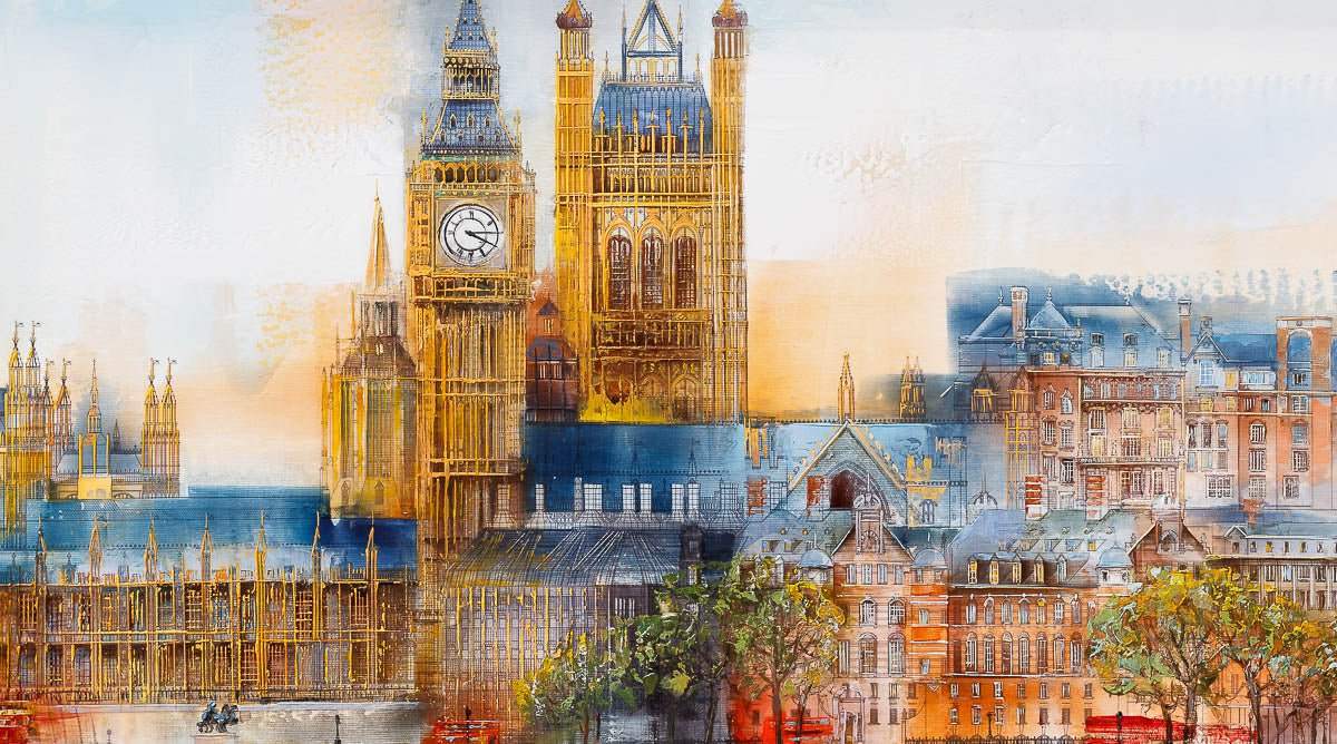 Tranquil London - Original - SOLD by artist Veronika Benoni - Wyecliffe Galleries