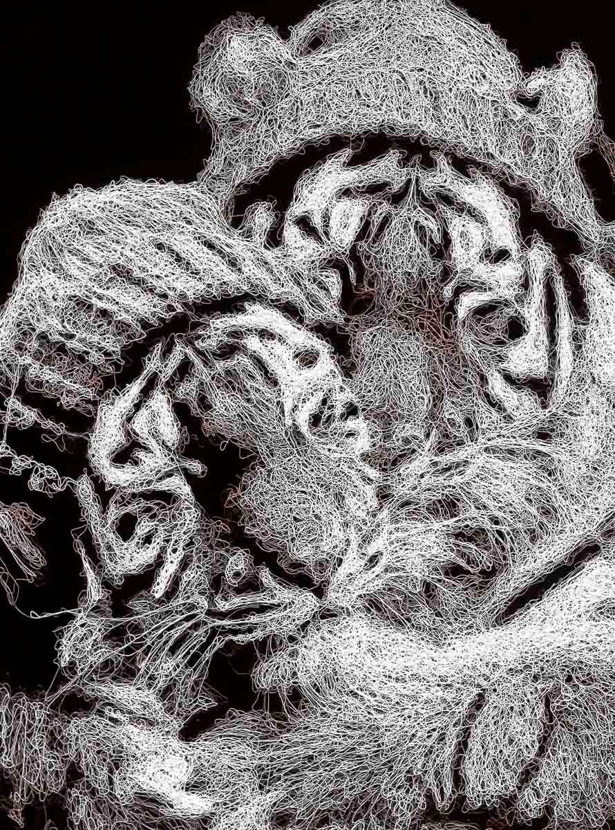 Bites N Cuddles - Original - SOLD by artist Zalini - Wyecliffe Galleries