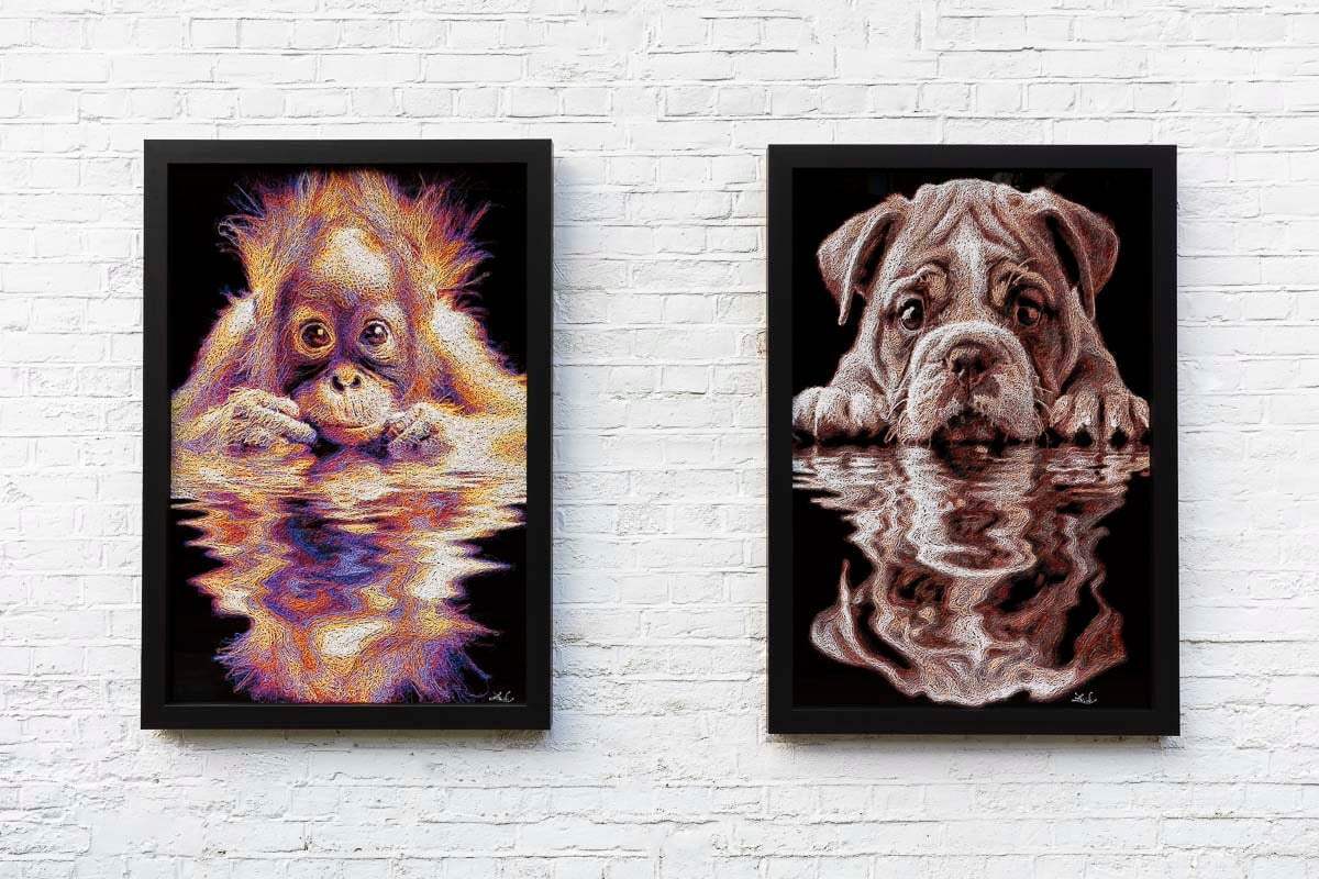 Monkey Sea - Original - SOLD by artist Zalini - Wyecliffe Galleries