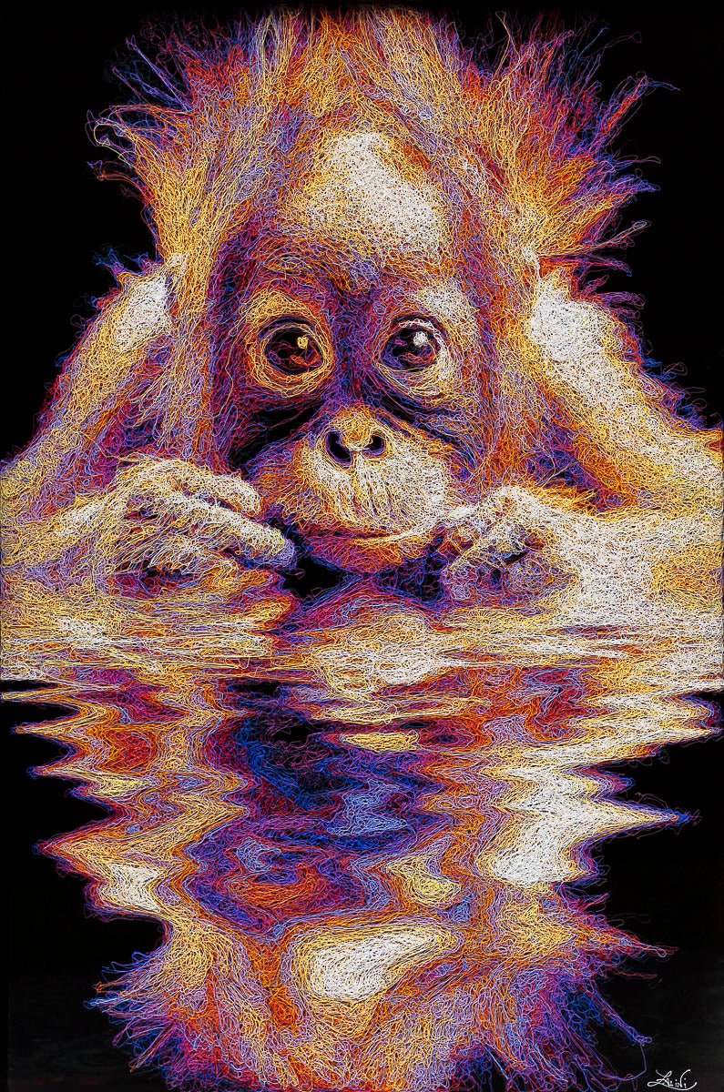 Monkey Sea - Original - SOLD by artist Zalini - Wyecliffe Galleries