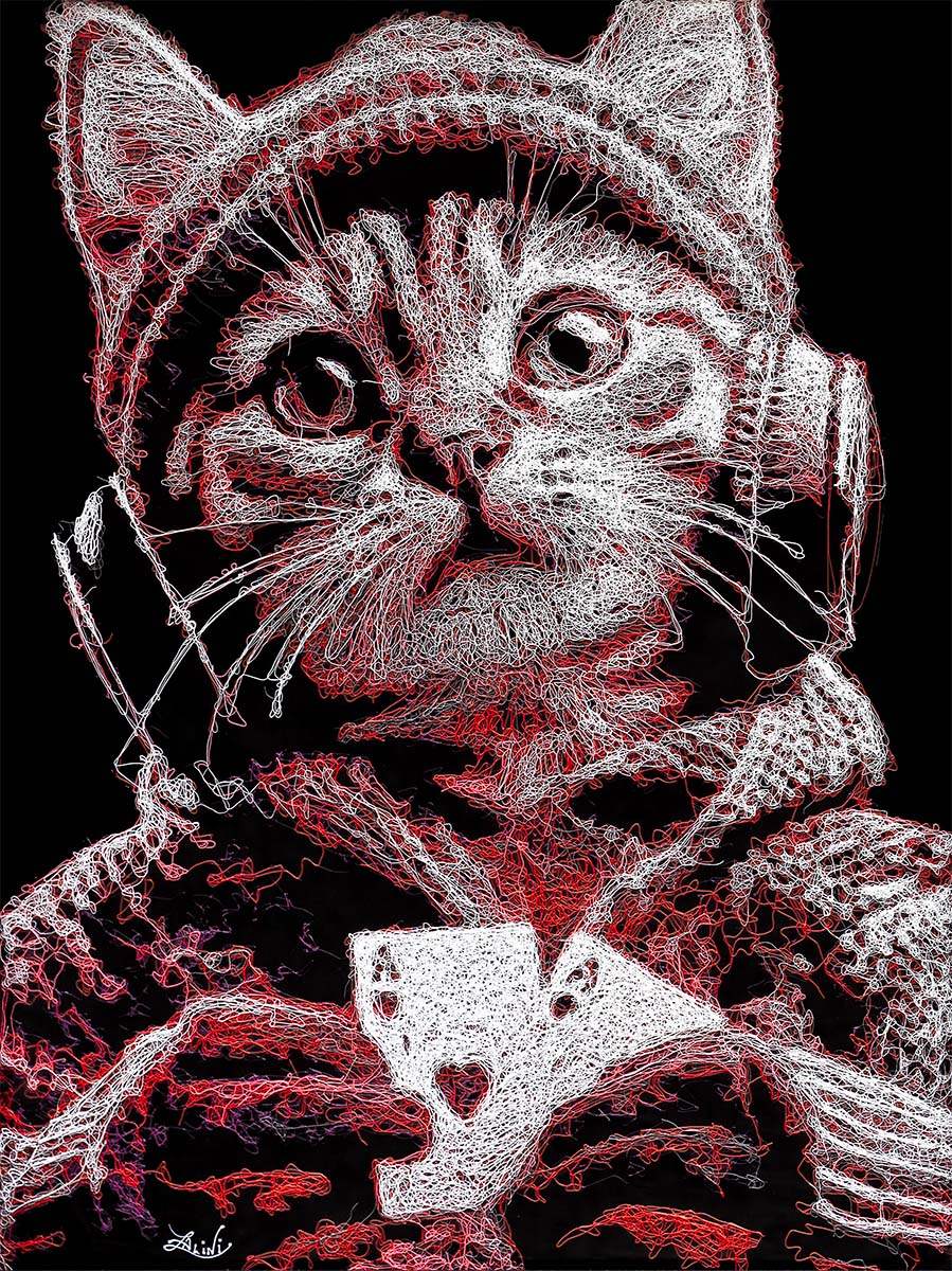 Poker Face - Original - SOLD by artist Zalini - Wyecliffe Galleries