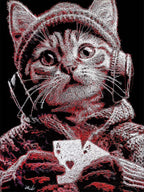 Poker Face - Original - SOLD by artist Zalini - Wyecliffe Galleries