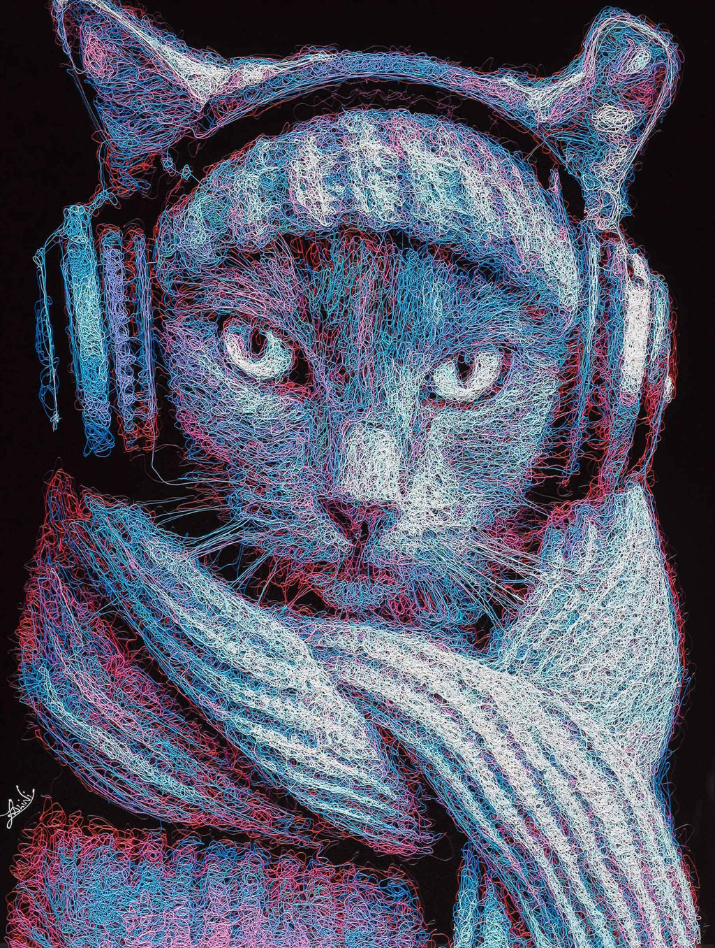 Vlad The Cat - Original - SOLD by artist Zalini - Wyecliffe Galleries