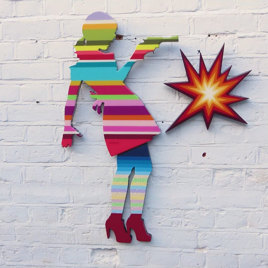 Little Miss Sunshine Striped - Two Part Wall Sculpture - Original - SOLD