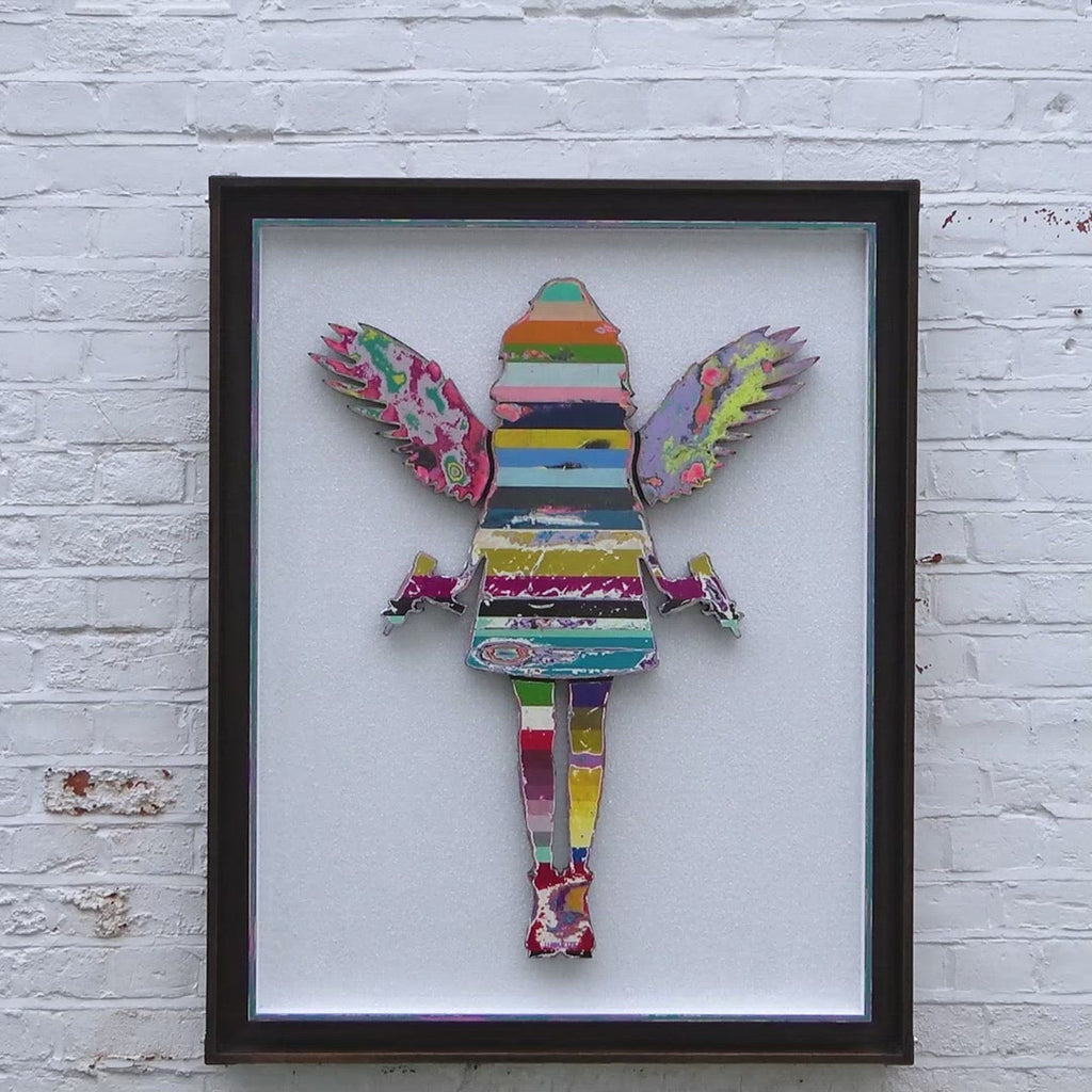 Angel Cake Scratched Back Framed Sculpture - Original - SOLD