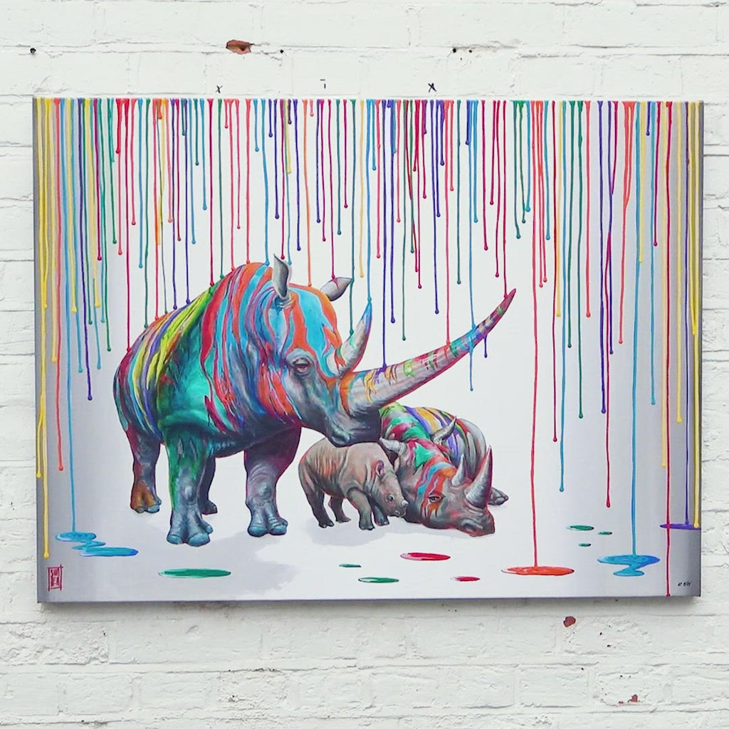 Rainbow Rhino Family - Edition