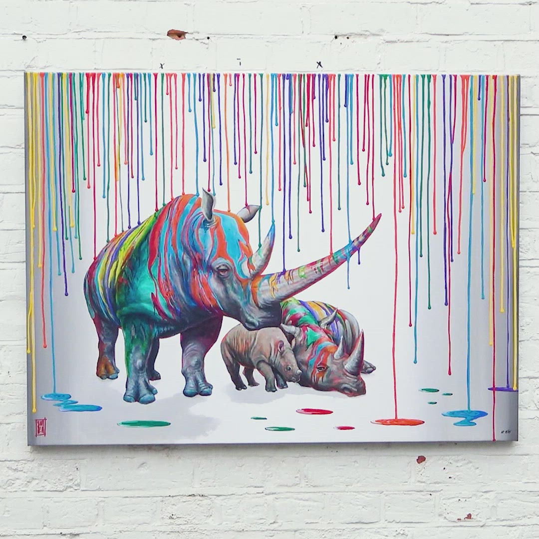 Rainbow Rhino Family - Edition