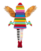 Angel Cake Miniature - Vibrant Stripes - Original - SOLD by artist Lhouette - Wyecliffe Galleries